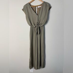 Wren The Label Jumpsuit Womens Small Casual Sage Tie Front Weekend Elegant